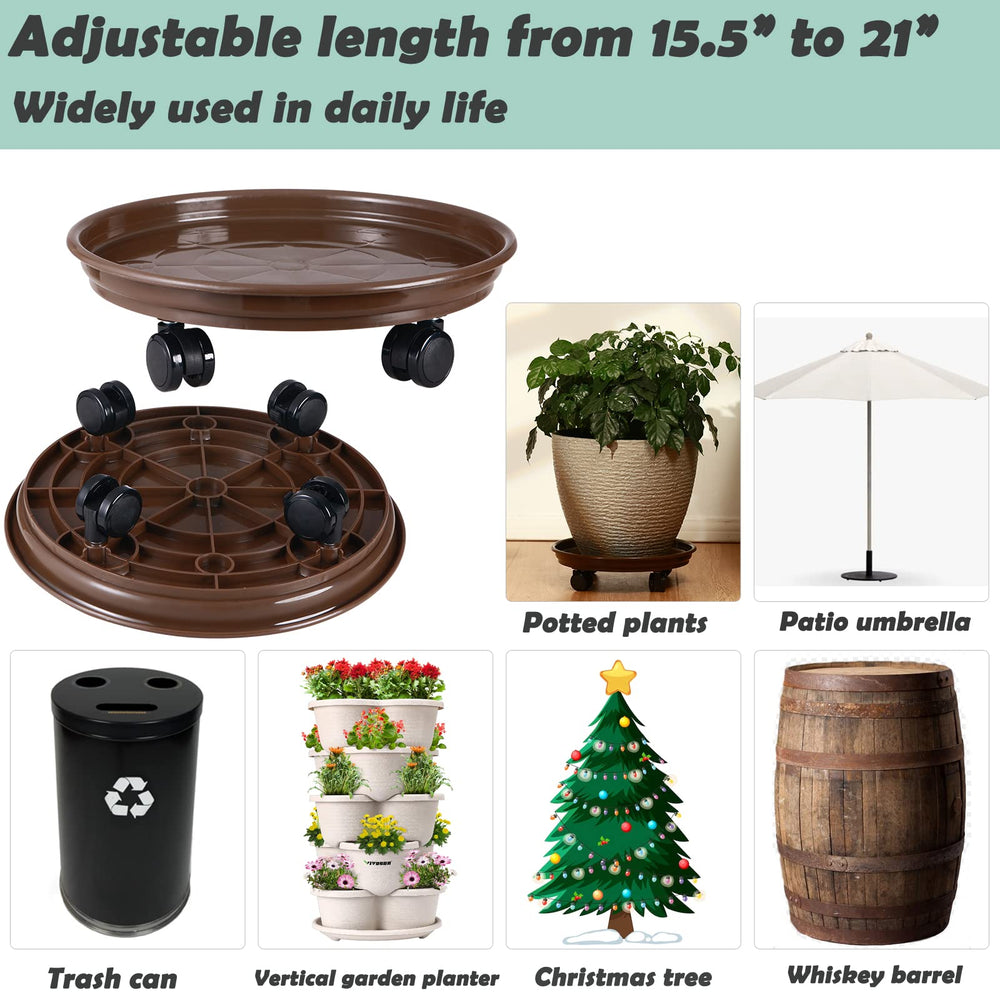 KvyusFlourish outdoor patio scene with caddy supporting a large planter