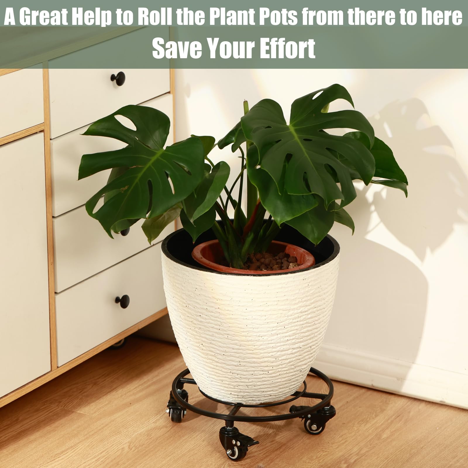 KvyusFlourish caddy beside a foot and pot showing true 12-inch scale for fit confirmation