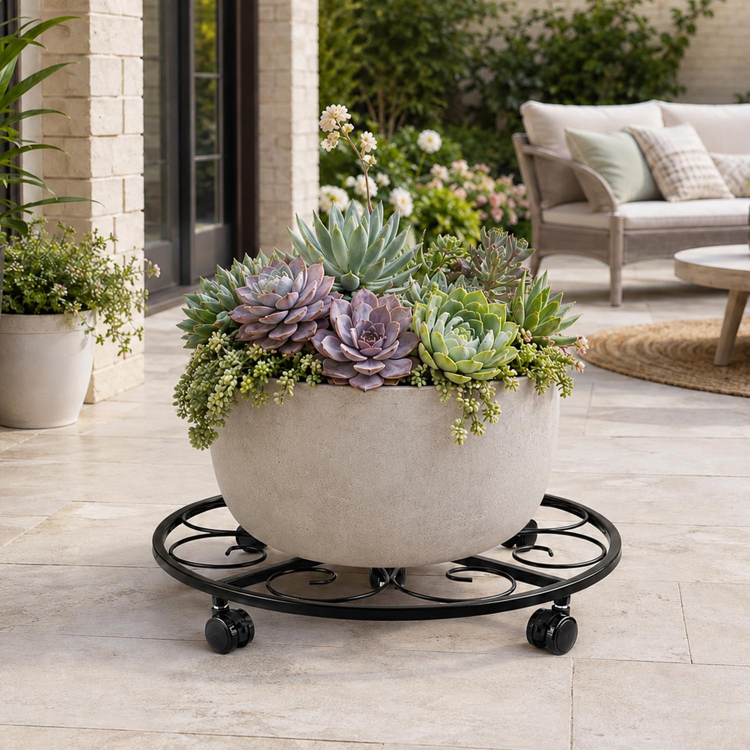 KvyusFlourish size comparison with ruler showing 20-inch diameter for fitting pots