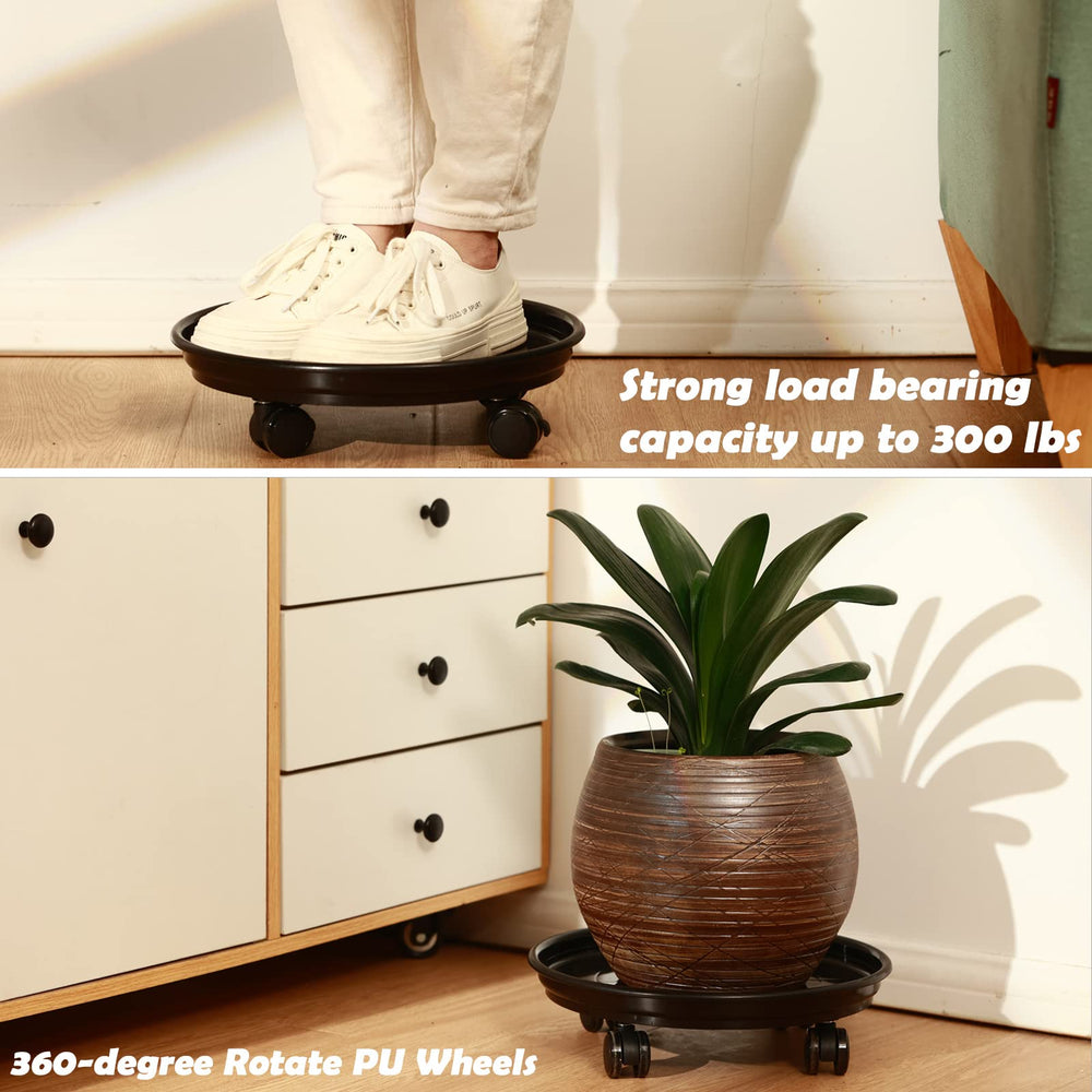 KvyusFlourish top view of round tray rim that contains drainage and stabilizes pots