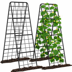 Kweetle front view of assembled A-frame trellis showing sturdy support