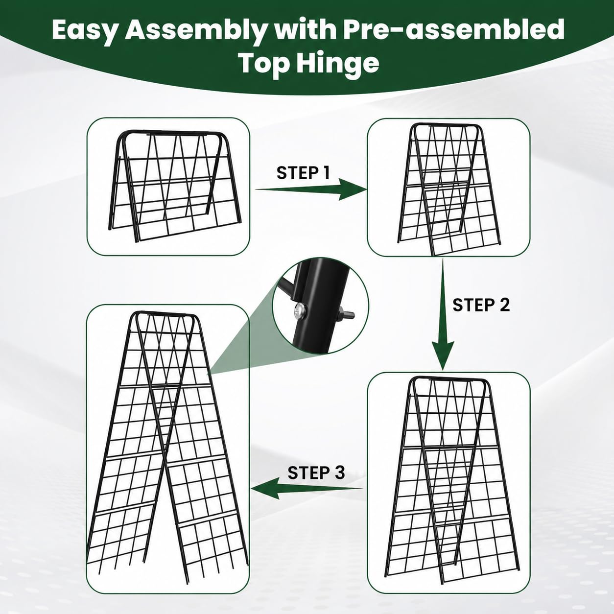 Kweetle trellis collapsed flat for compact, under-bed storage benefit