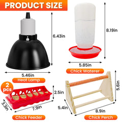 Kweetle adjustable 75W heat lamp and spare bulb close-up offering controlled brooding warmth