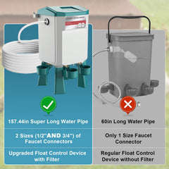 Kweetle long hose and adapter ends providing flexible placement