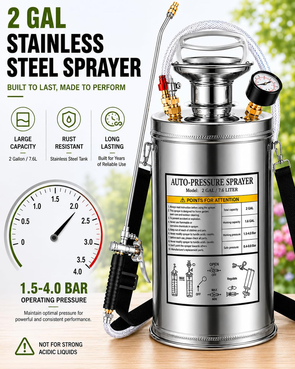 Kweetle pressure gauge and relief valve showing safe pressure control
