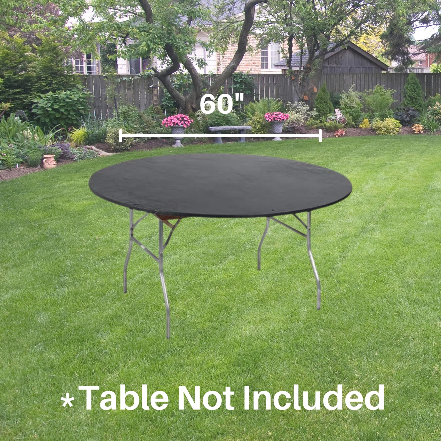 Kwik-Covers fitted on a 60-inch round table showing tidy finished look
