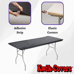 Kwik-Covers 4-inch adhesive strip close-up for added wind resistance
