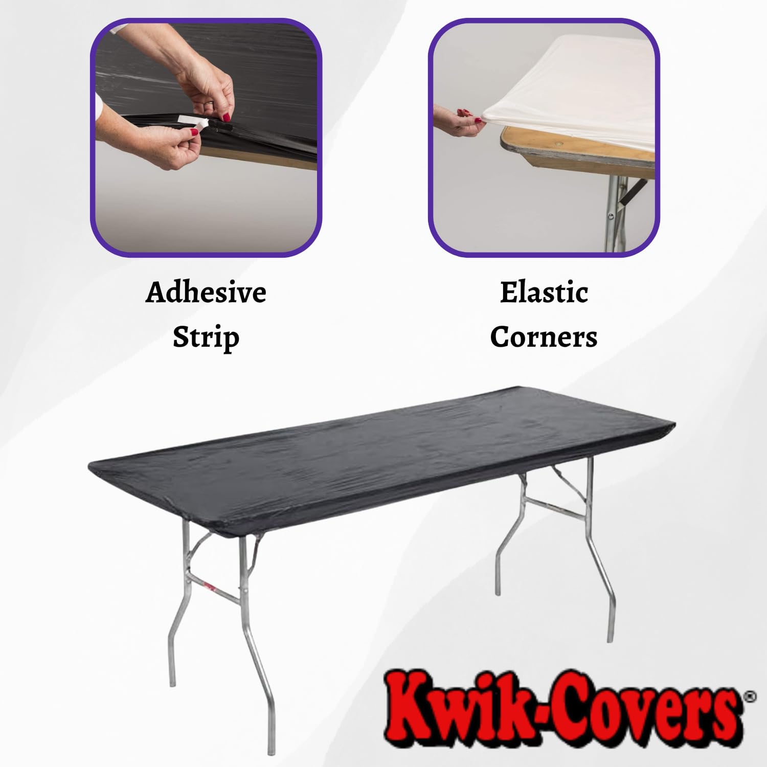 Kwik-Covers 4-inch adhesive strip detail showing added wind resistance