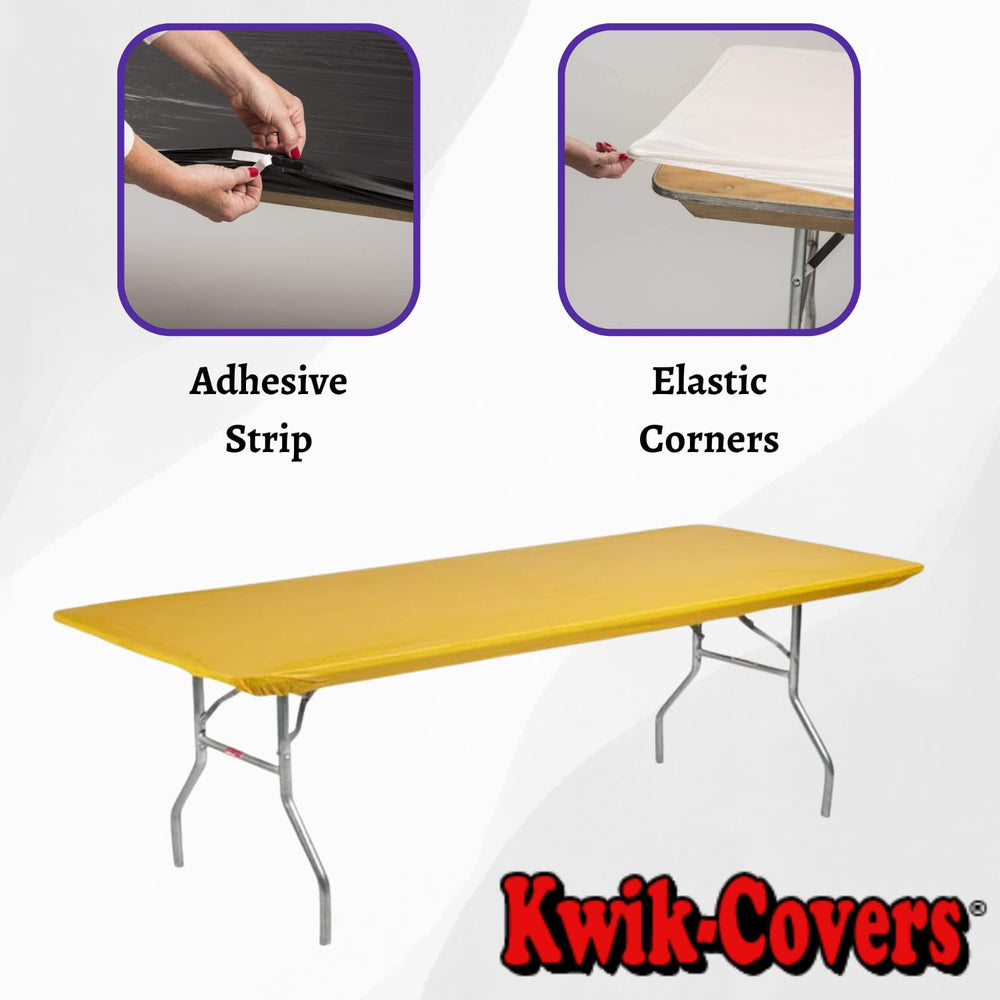 Kwik-Covers adhesive strip detail, brand provides extra side hold benefit