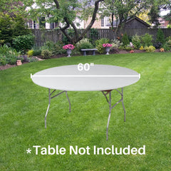 Kwik-Covers adhesive-strip detail highlighting added grip for a secure table cover