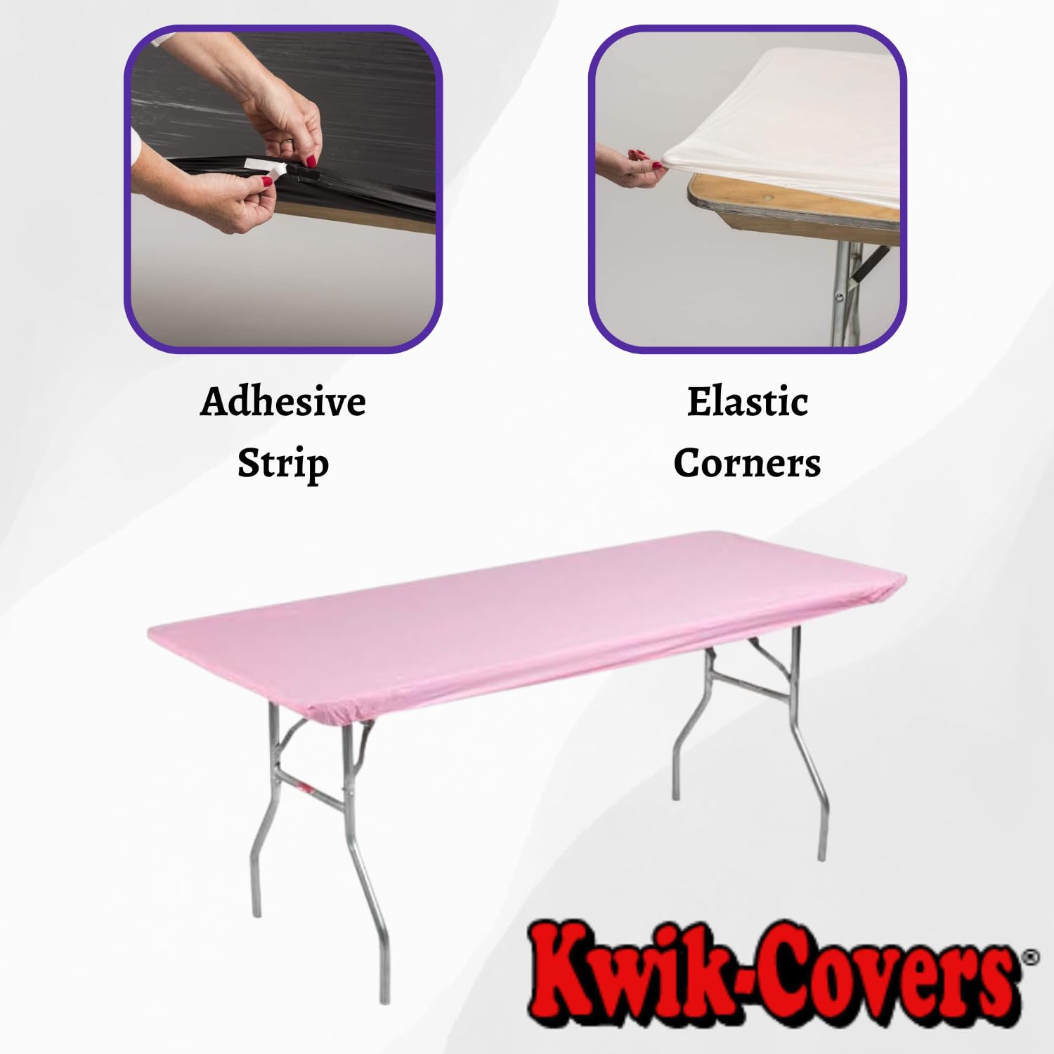 Kwik-Covers adhesive strip detail showing added side stability