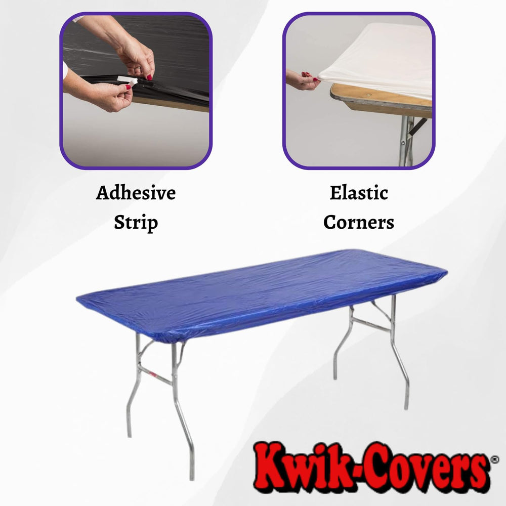 Kwik-Covers adhesive tape detail displaying extra hold on tables