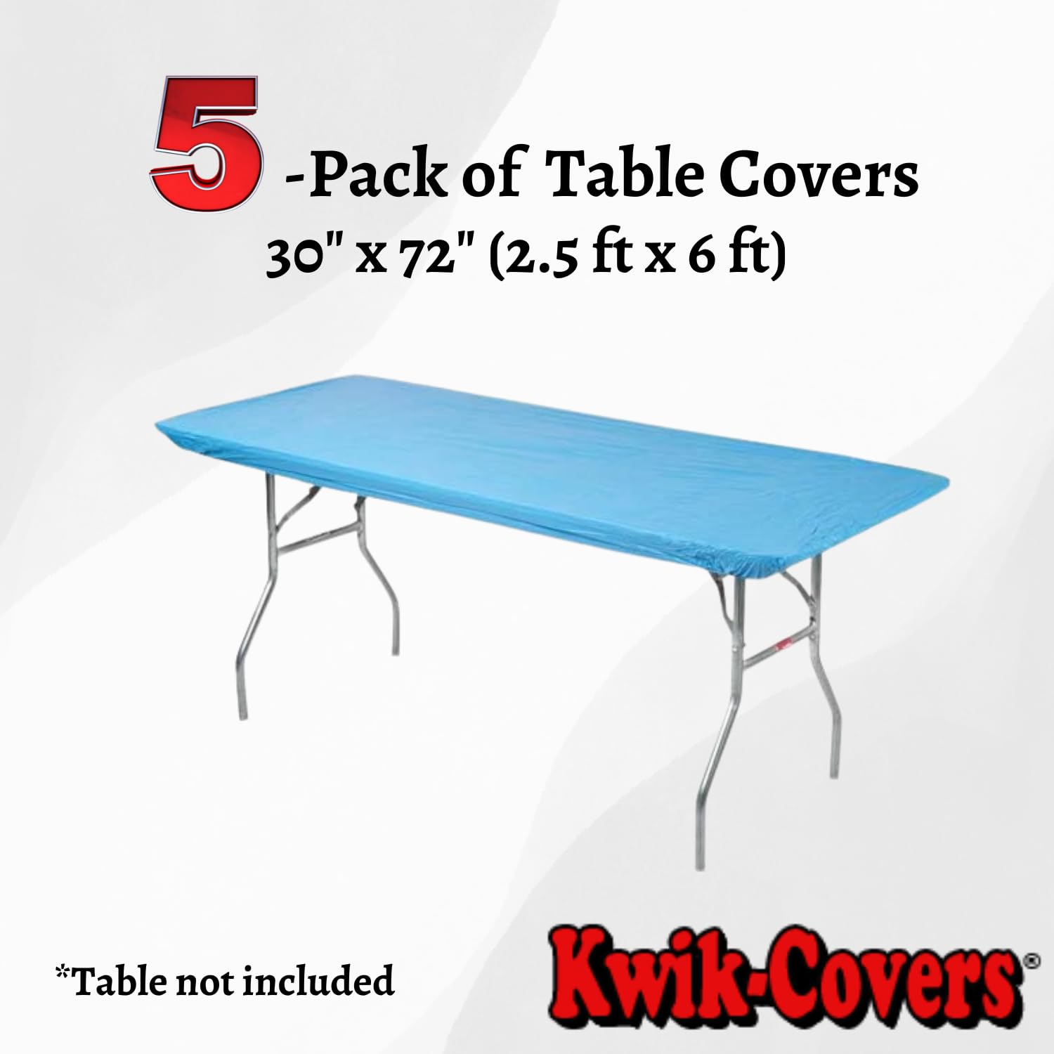 Kwik-Covers elastic corner close-up showing snug fit and stability on table corners