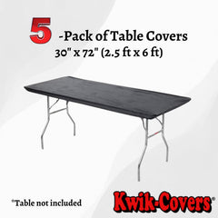 Kwik-Covers elastic corner close-up demonstrating secure fit on table corners
