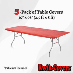 Kwik-Covers elastic edge close-up demonstrating snug fit benefits on table edges