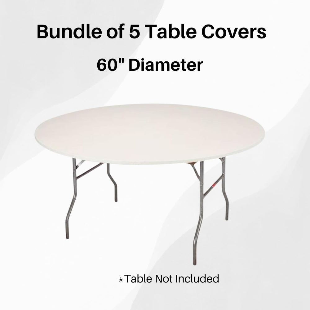 Kwik-Covers fitted on a 60-inch round table showing secure fit and neat appearance