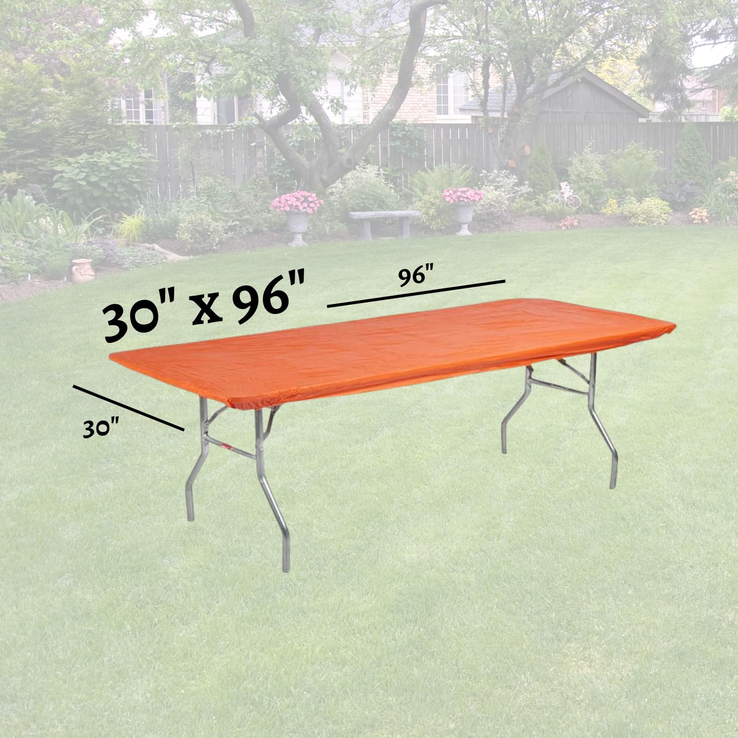 Kwik-Covers full table view outdoor showing fitted cover staying put in breeze
