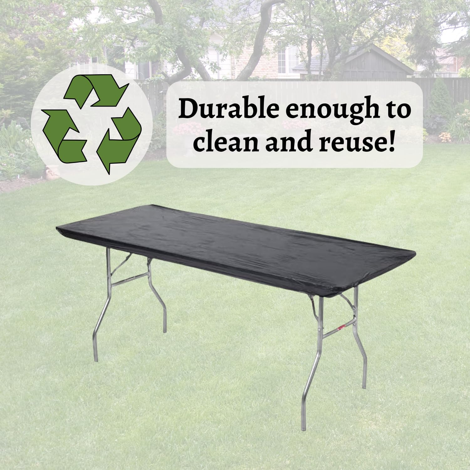 Kwik-Covers in backyard picnic scene showing quick-clean and protective benefit