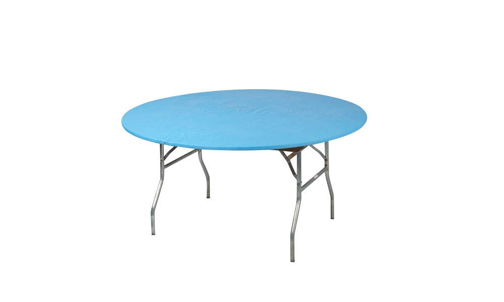 Kwik-Covers front view on a 60 inch round table showing neat fitted look and quick setup
