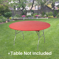 Kwik-Covers fitted on a 60-inch table showing neat, wrinkle-free appearance