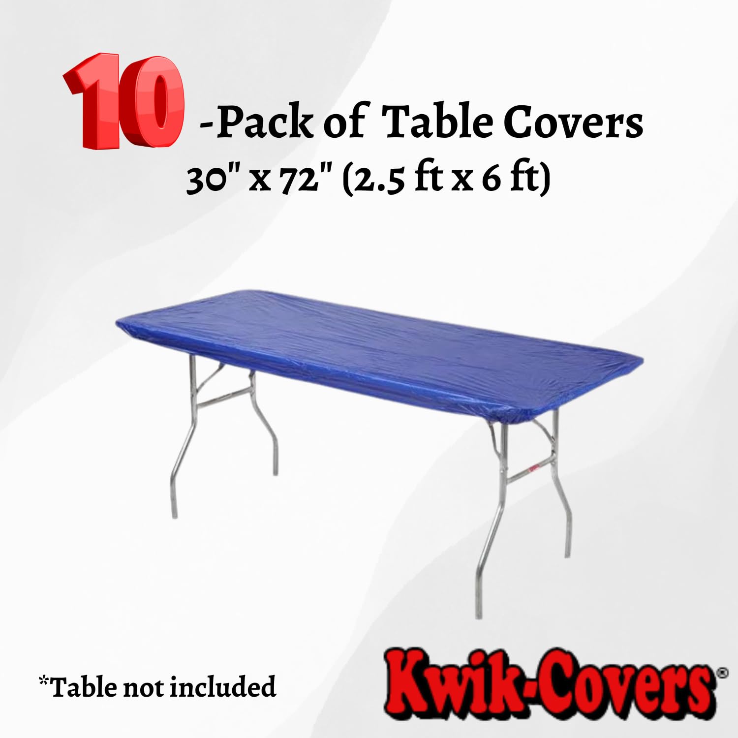 Kwik-Covers royal blue full tabletop fit demonstrating smooth coverage benefit