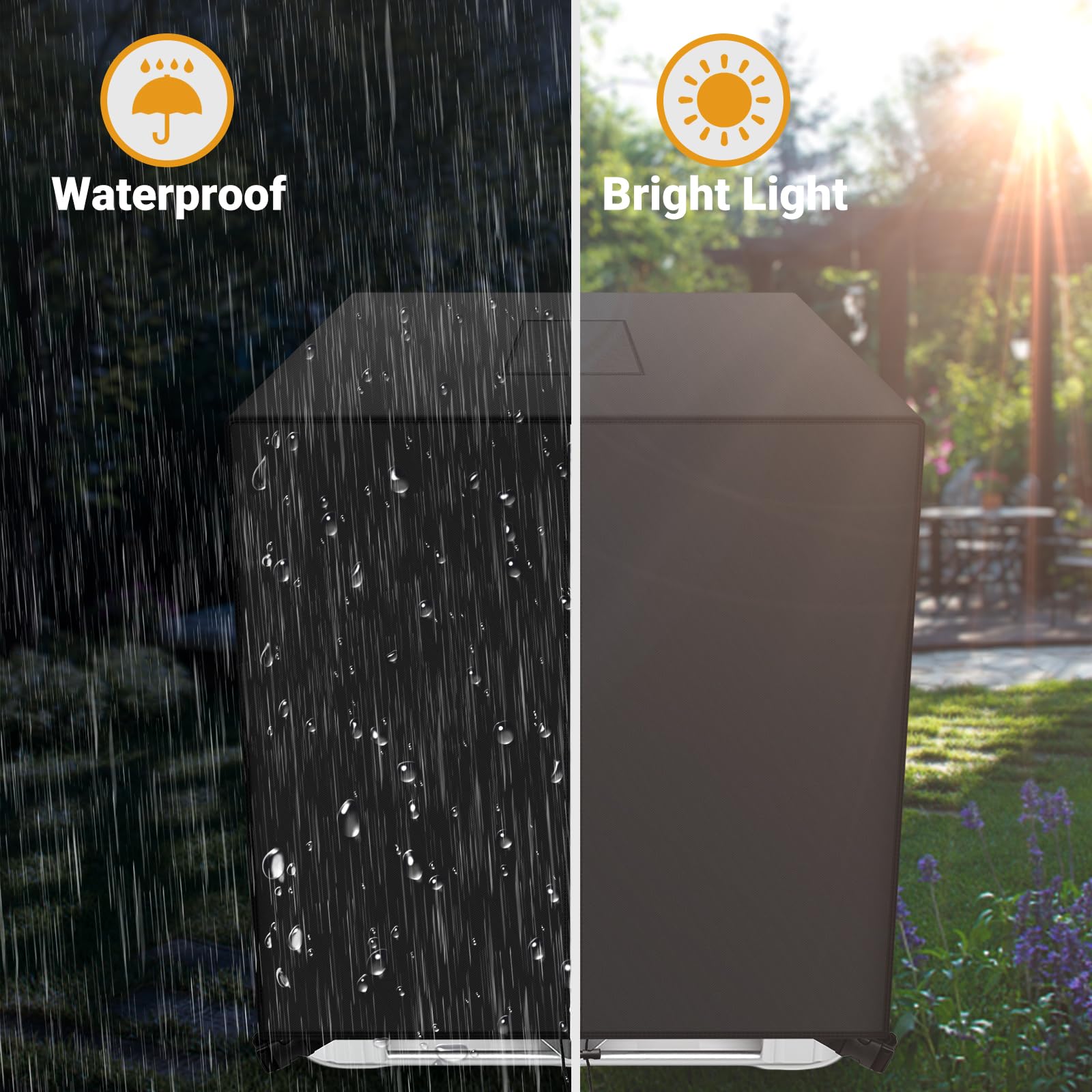 KY-HUAEN silver-coated inner layer demonstrating waterproof and reflective benefit