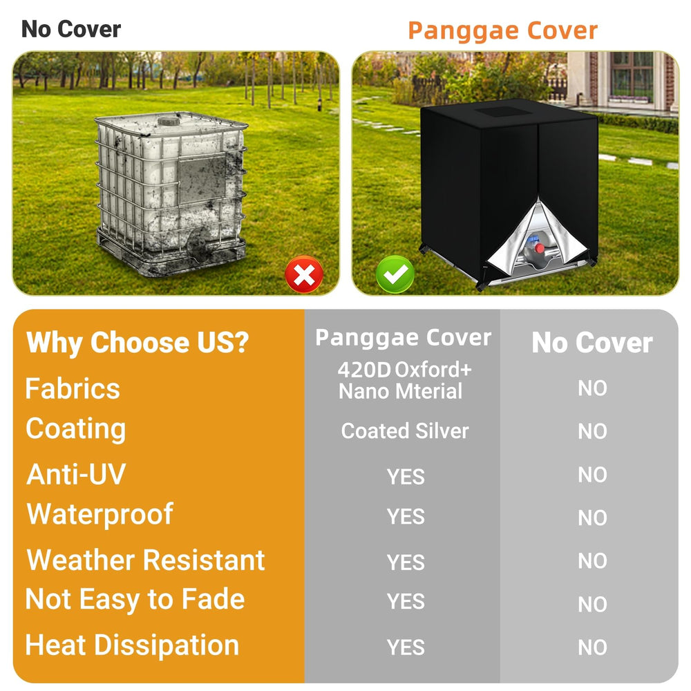KY-HUAEN cover fitted on outdoor tank protecting against rain and sun