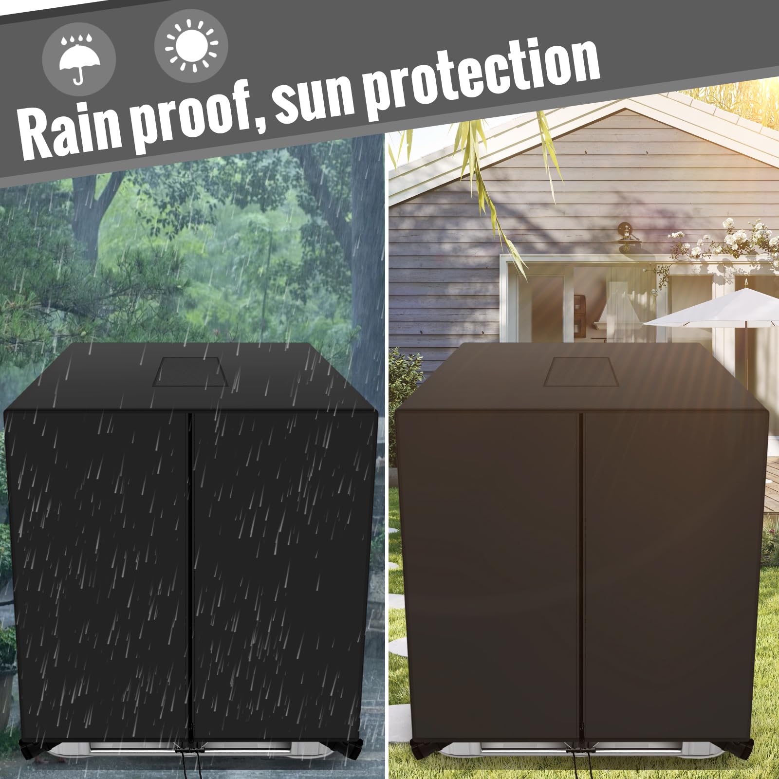 KY-HUAEN covered IBC tote outdoors protecting tank from weather