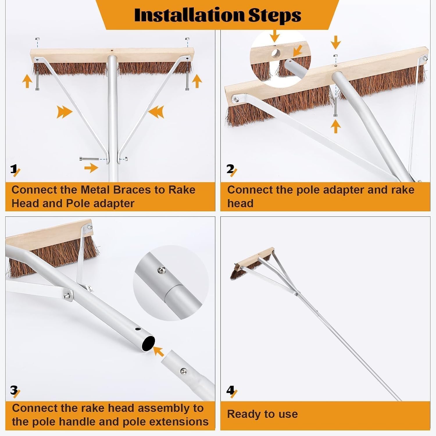 KYEEN-TOOLS gloved hands assembling pole sections for secure grip