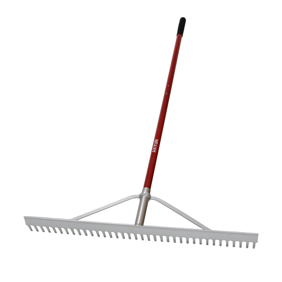KYLIN front view of full 36-inch aluminum rake showing wide head and benefits