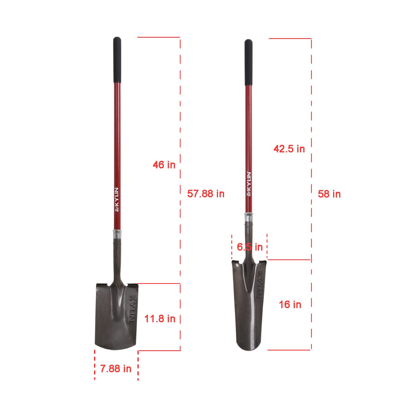 KYLIN close detail of garden spade blade slicing sod and moving soil