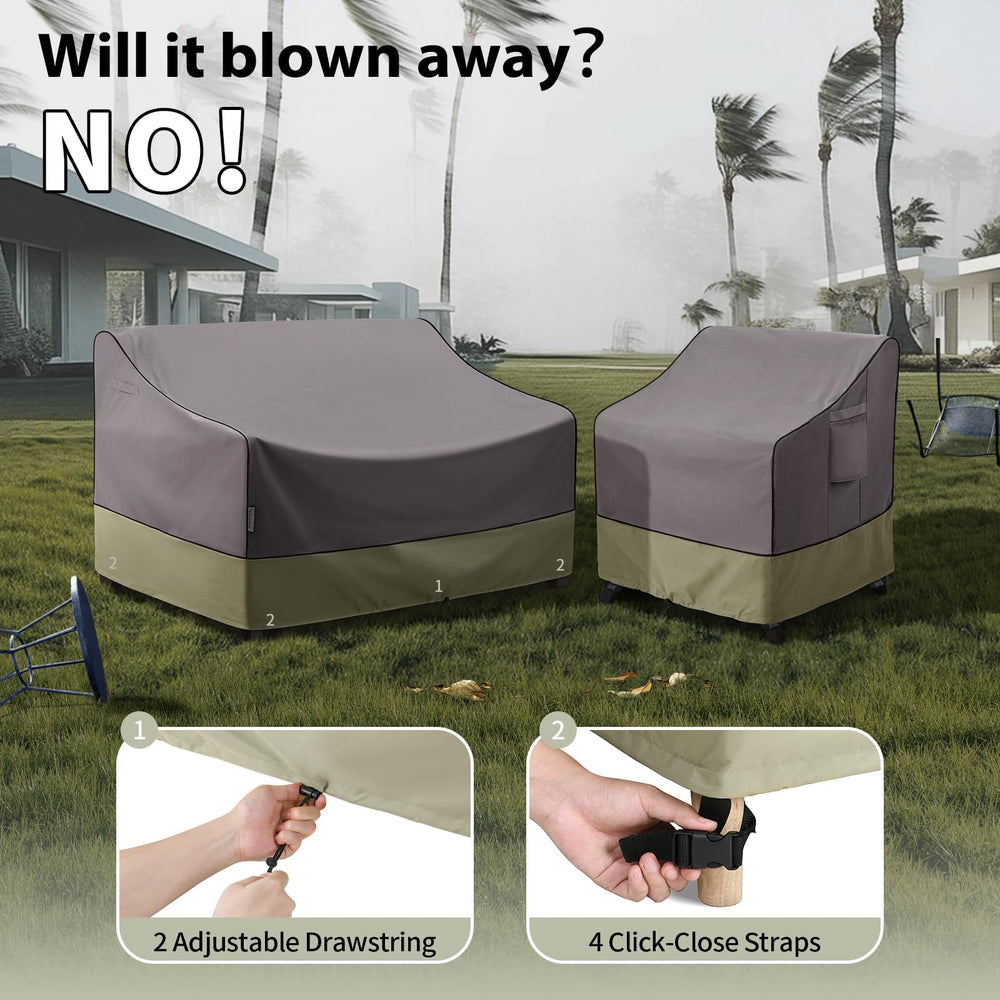 KylinLucky click-close buckle strap securing cover in windy conditions