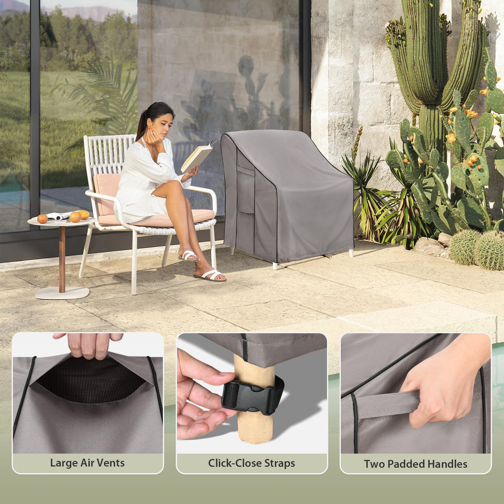KylinLucky covered chair on patio showing neat weather protection benefit