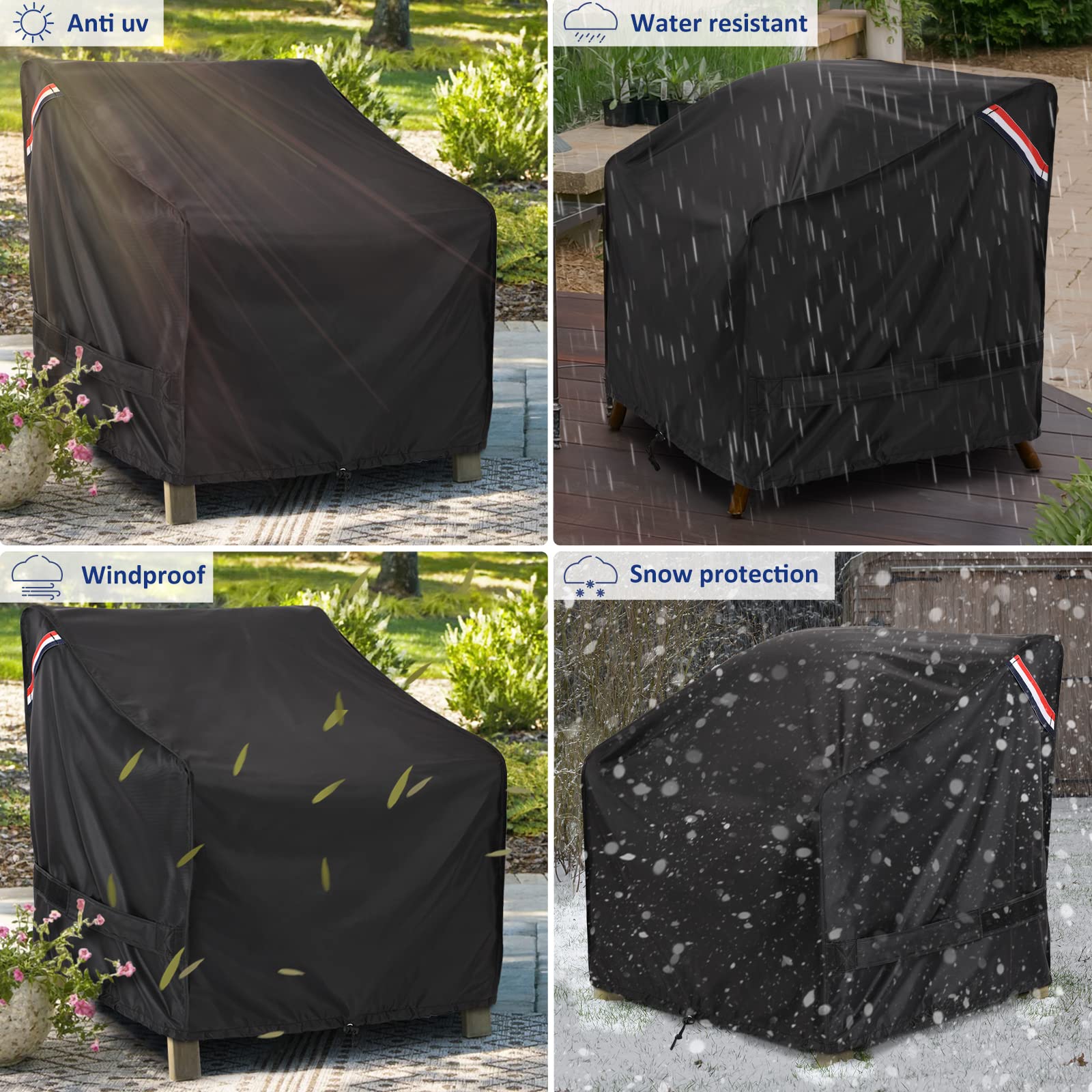 KylinLucky covered chair on a patio protecting cushions from sun