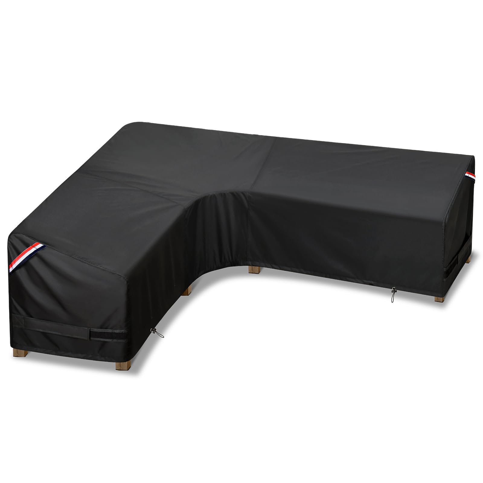 KylinLucky front view of L-shaped sofa cover protecting patio furniture