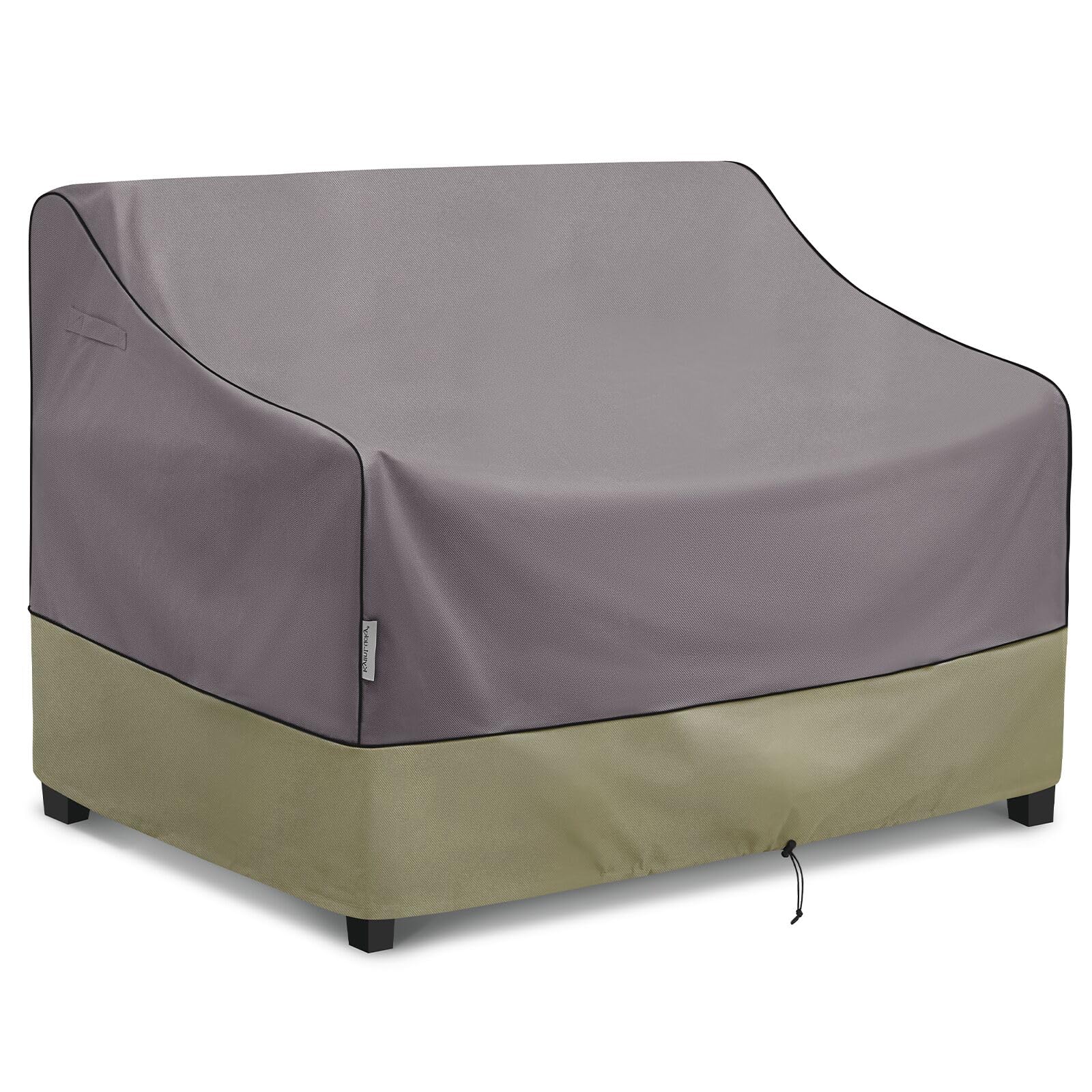 KylinLucky front view covering a grey loveseat protecting from rain