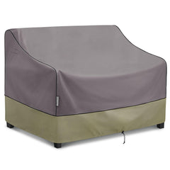 KylinLucky front view covering a grey loveseat protecting from rain