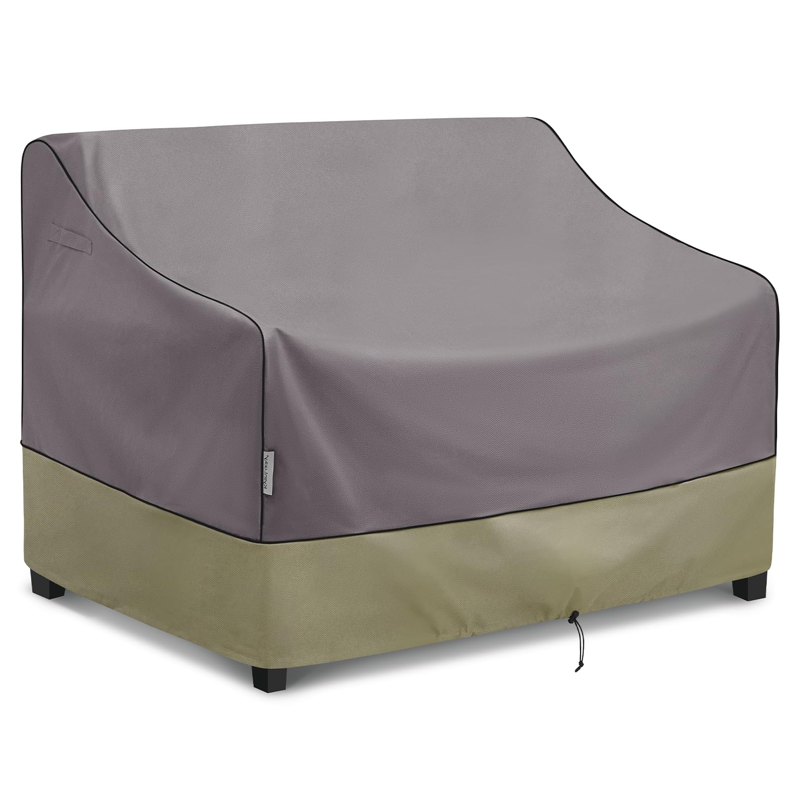 KylinLucky front view of grey loveseat cover showing full protection and fit