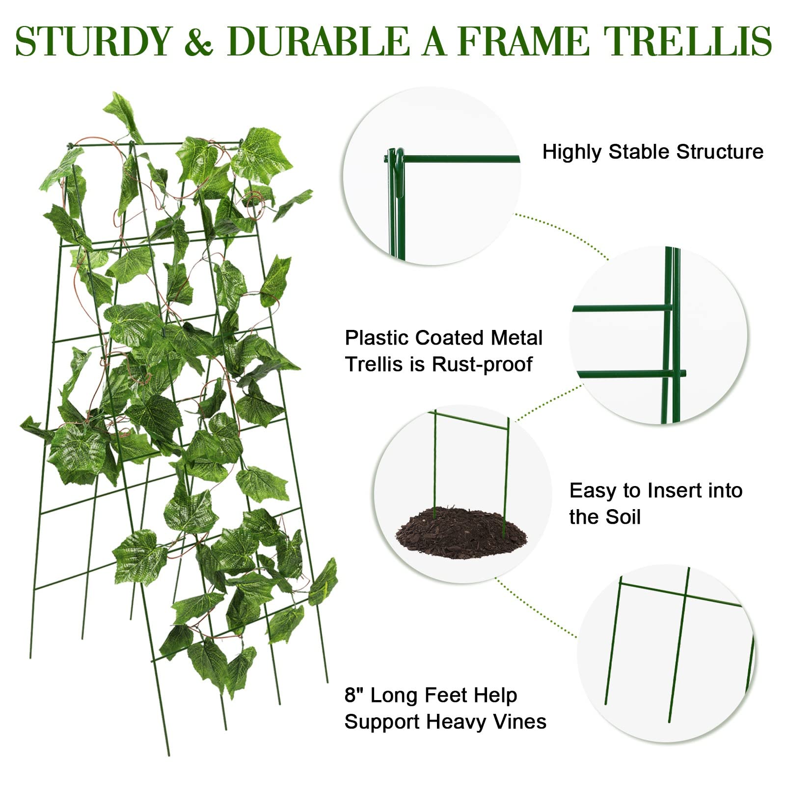 Kyrieval trellis folded side view displaying compact design for easy handling