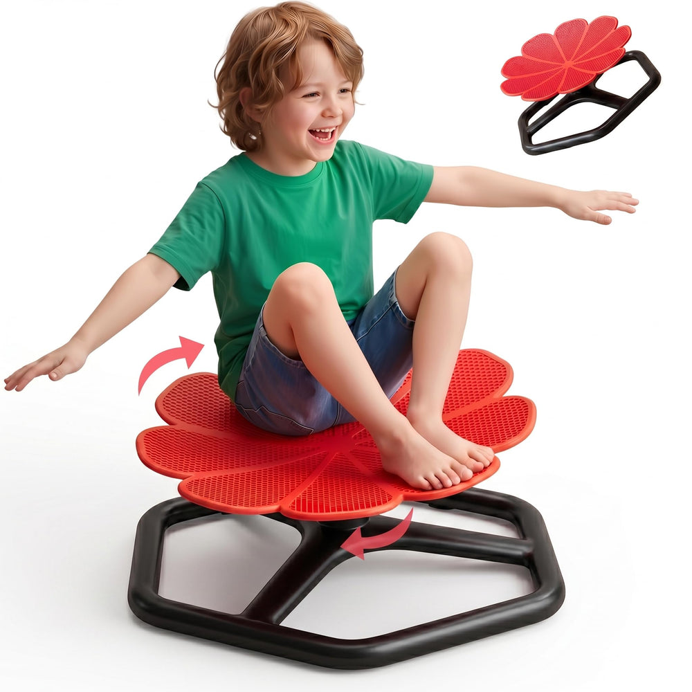 KYZDZQ front view of red flower seat showing inviting design and safe shape