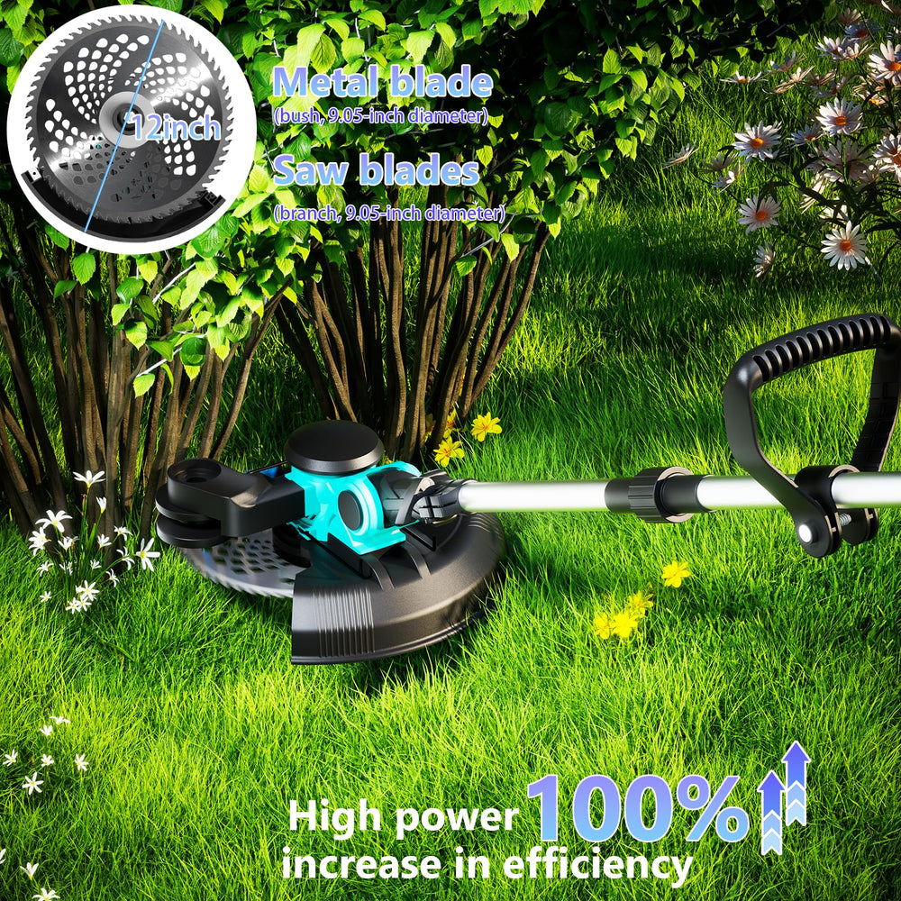 KZBUFCXZ trimmer cutting grass on lawn for faster, wider coverage
