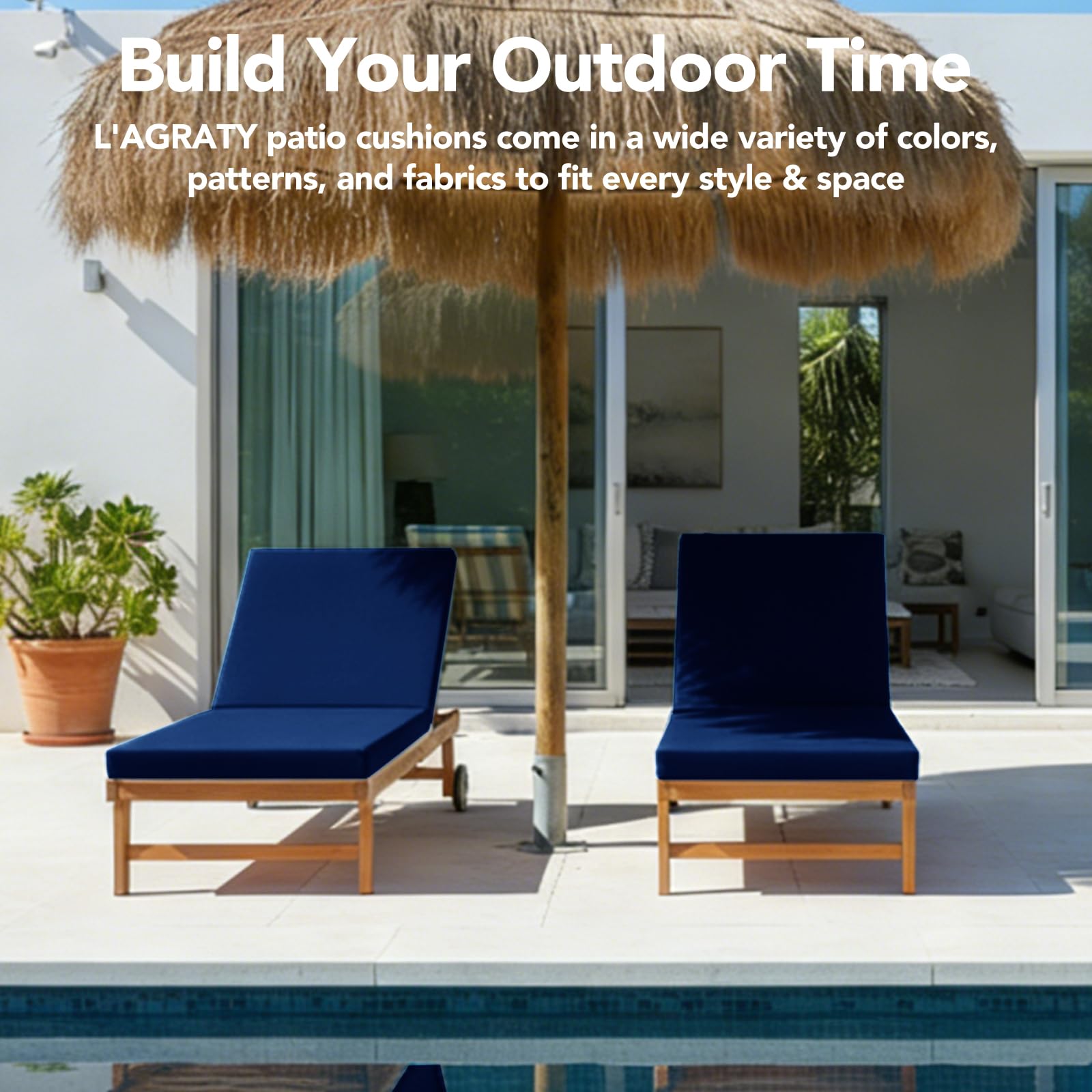 L'AGRATY lifestyle deck scene showing elegant outdoor seating comfort