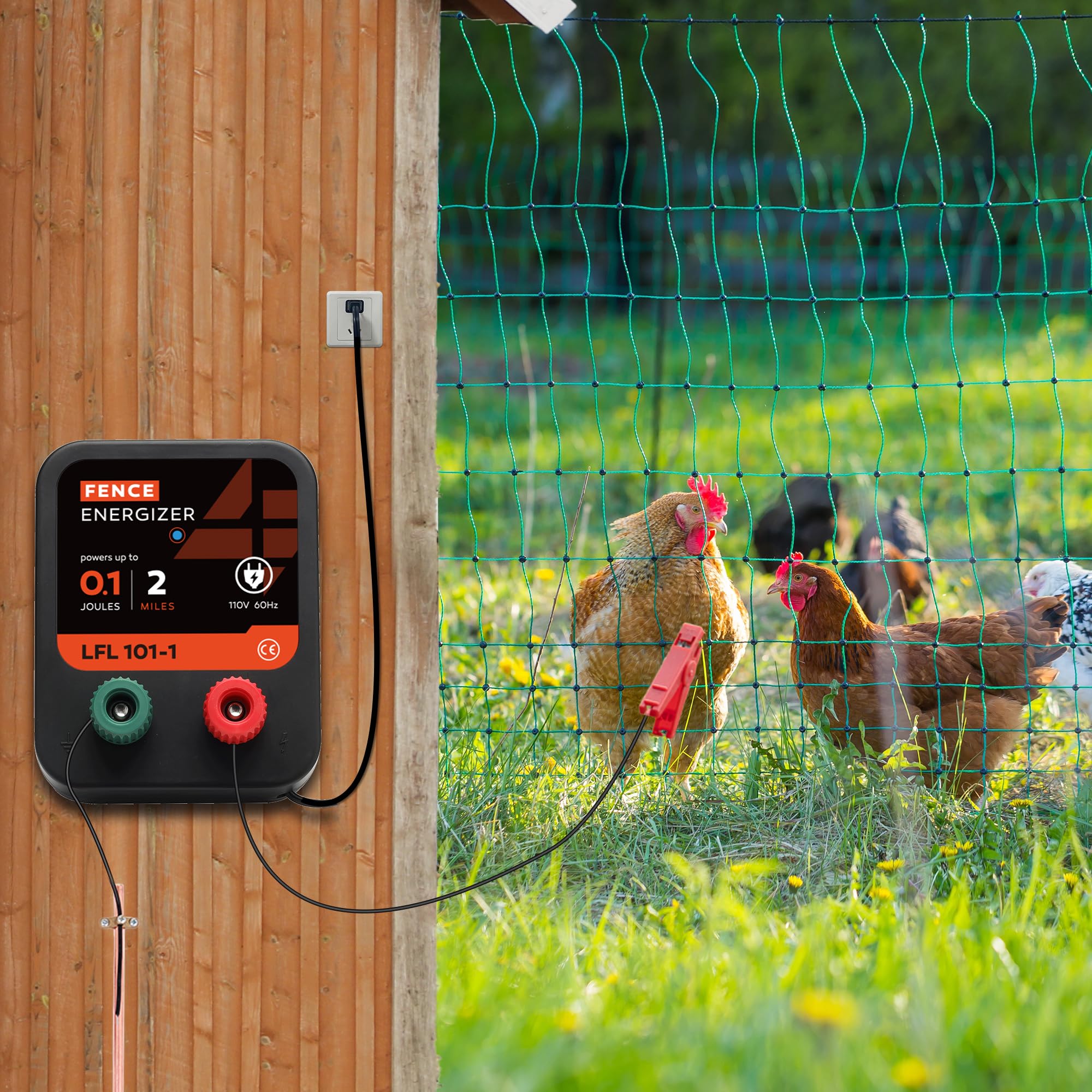 L-FENCE LYDITE FENCE LED indicator lit to confirm proper pulse