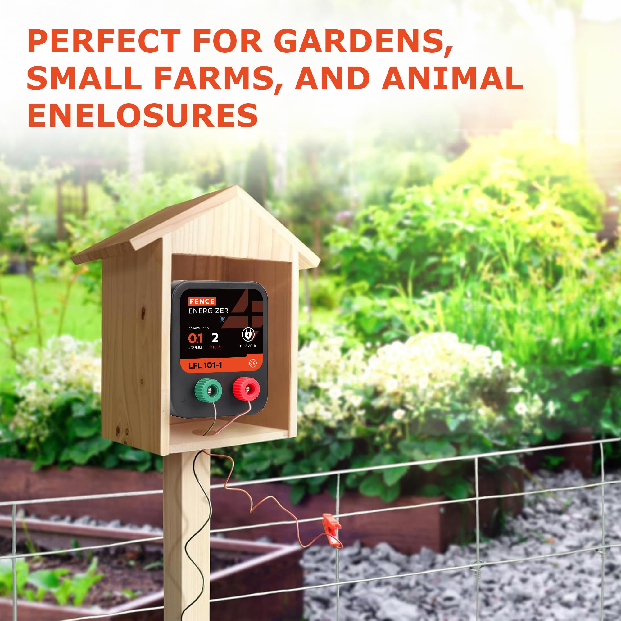 L-FENCE LYDITE FENCE mounted on a wooden post for easy installation
