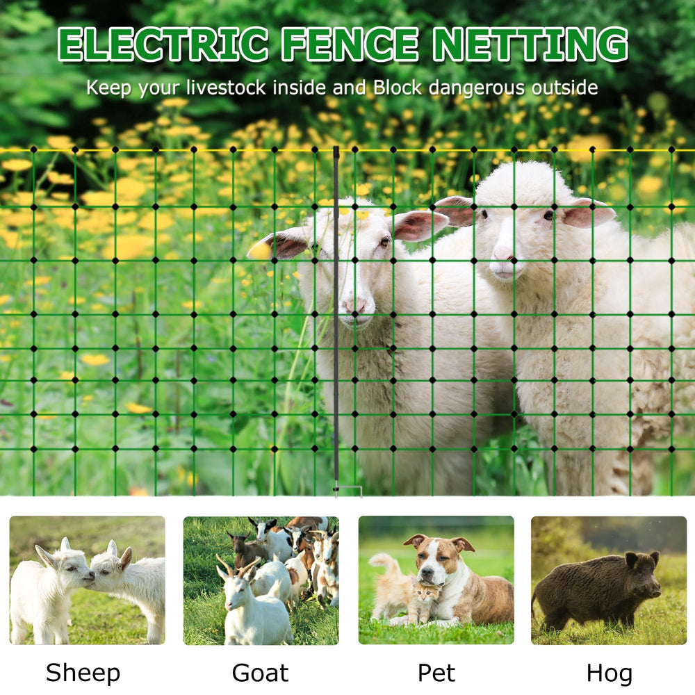 L-FENCE LYDITE FENCE stretched across a pasture protecting animals and crops
