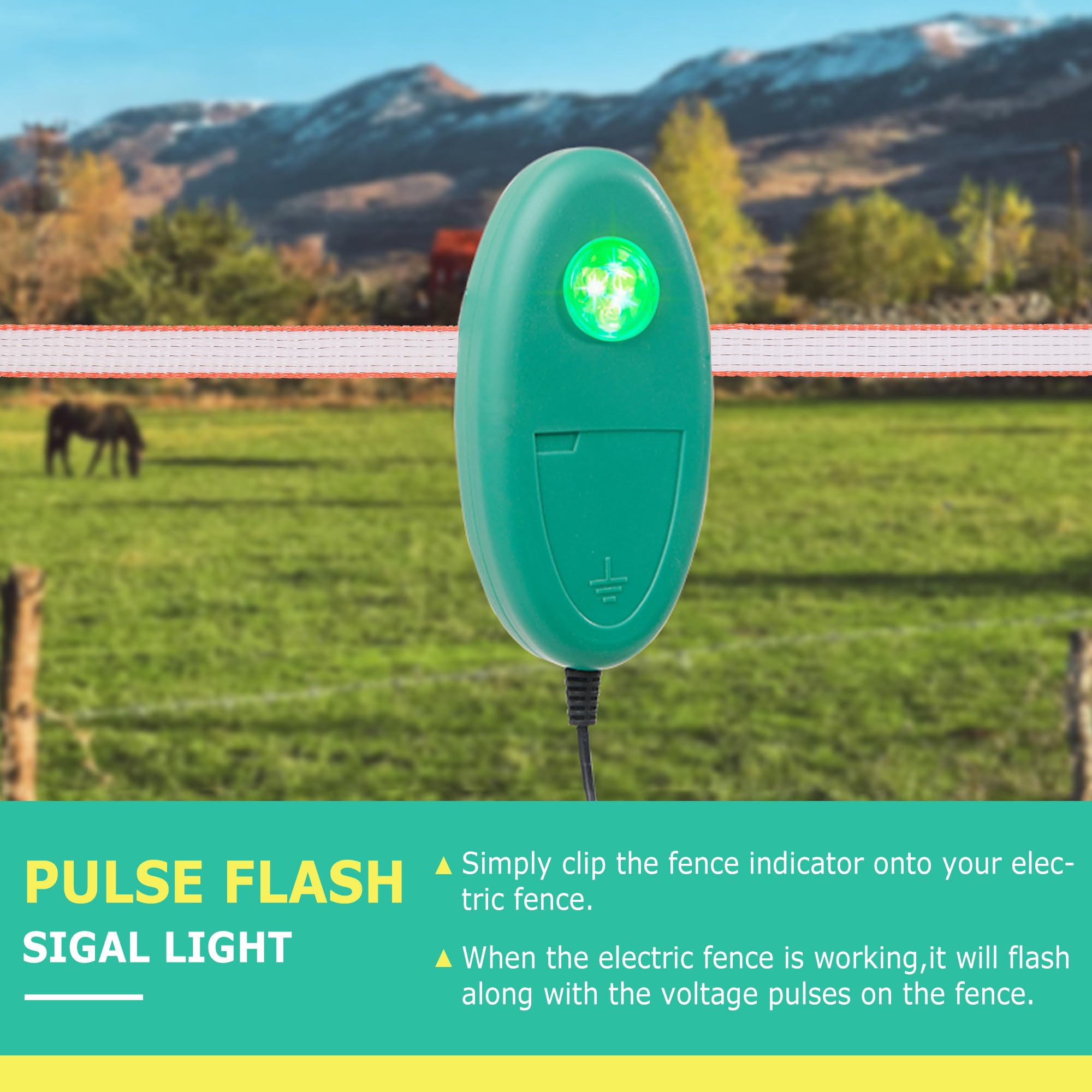 L-FENCE LYDITE flashing LED at night demonstrating clear visibility from distance