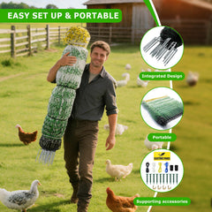 L-FENCE LYDITE FENCE fiberglass post anchored by heavy double-pronged stake