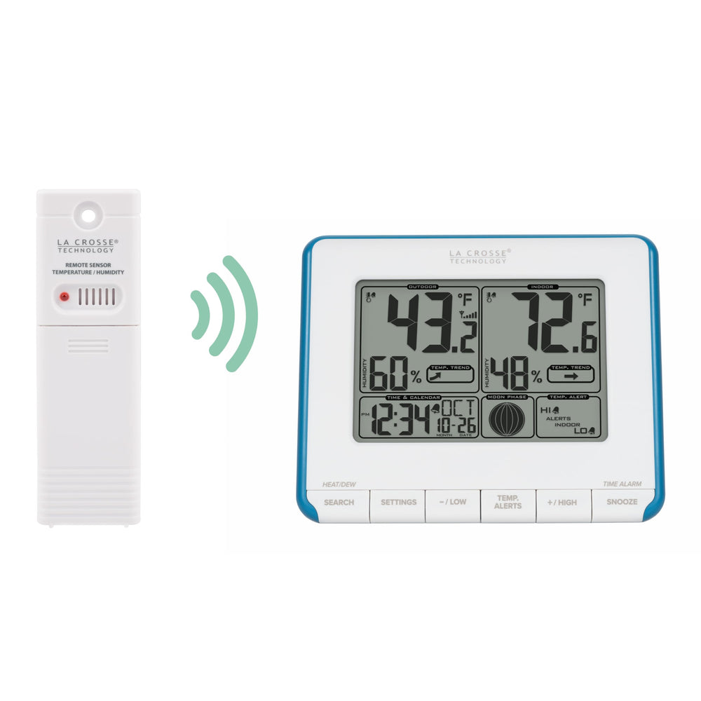 La Crosse Technology buttons and controls close-up for easy setup and alert configuration