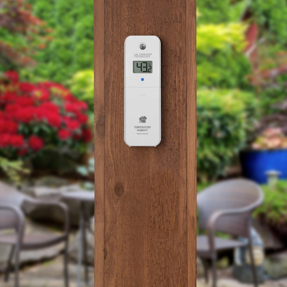 La Crosse Technology display in living room providing instant local weather insights benefit