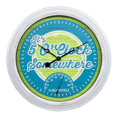 La Crosse Technology front view showing Margaritaville dial and clear time display